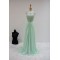 A-Line Beaded Mint Green Long Chiffon Prom Evening Formal Dresses ED011596