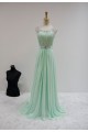 A-Line Beaded Mint Green Long Chiffon Prom Evening Formal Dresses ED011596
