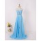 A-Line Sweetheart Beaded Long Blue Chiffon Prom Evening Formal Dresses ED011599