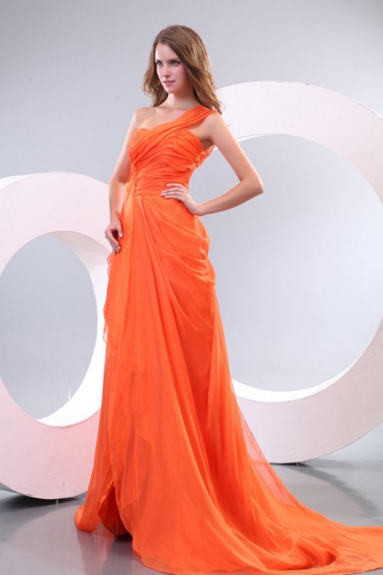 One-Shoulder Long Chiffon Prom Evening Formal Party Dresses ED010160 One-Shoulder Long Chiffon Prom Evening Formal Party Dresses ED010160