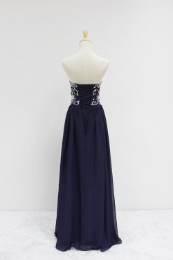 A-Line Sweetheart Beaded Long Chiffon Prom Evening Formal Dresses ED011607