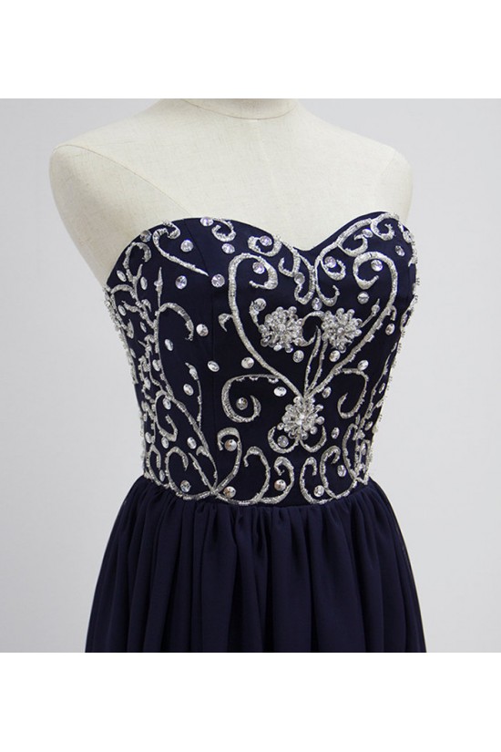 A-Line Sweetheart Beaded Long Chiffon Prom Evening Formal Dresses ED011607