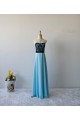 A-Line Strapless Lace and Chiffon Long Prom Evening Formal Dresses ED011608
