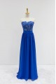 A-Line Strapless Beaded Applique and Chiffon Long Prom Evening Formal Dresses ED011609
