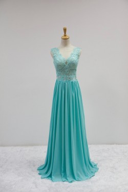 A-Line Beaded Long Prom Evening Formal Dresses ED011610