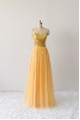 A-Line Sweetheart Sequin and Tulle Long Prom Evening Formal Dresses ED011611