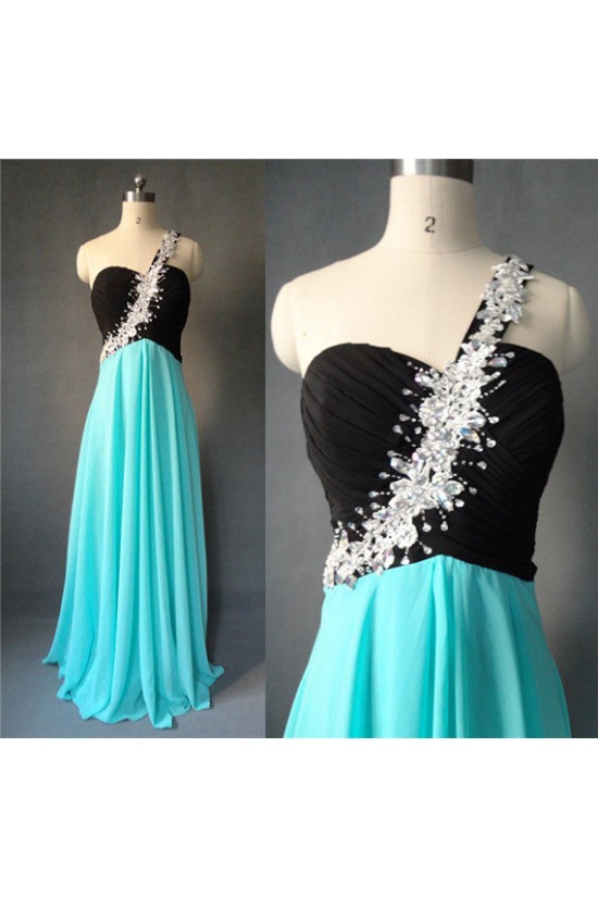 A-Line One-Shoulder Long Chiffon Prom Evening Formal Dresses ED011612 A-Line One-Shoulder Long Chiffon Prom Evening Formal Dresses ED011612
