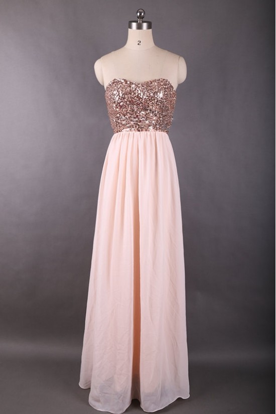 A-Line Sequin and Chiffon Long Prom Evening Formal Dresses ED011614 A-Line Sequin and Chiffon Long Prom Evening Formal Dresses ED011614