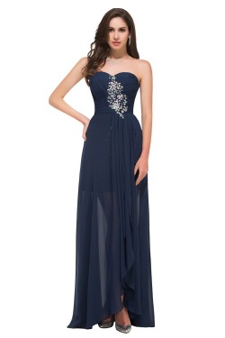 A-Line Sweetheart Beaded Split-Front Chiffon Prom Evening Formal Dresses ED011615