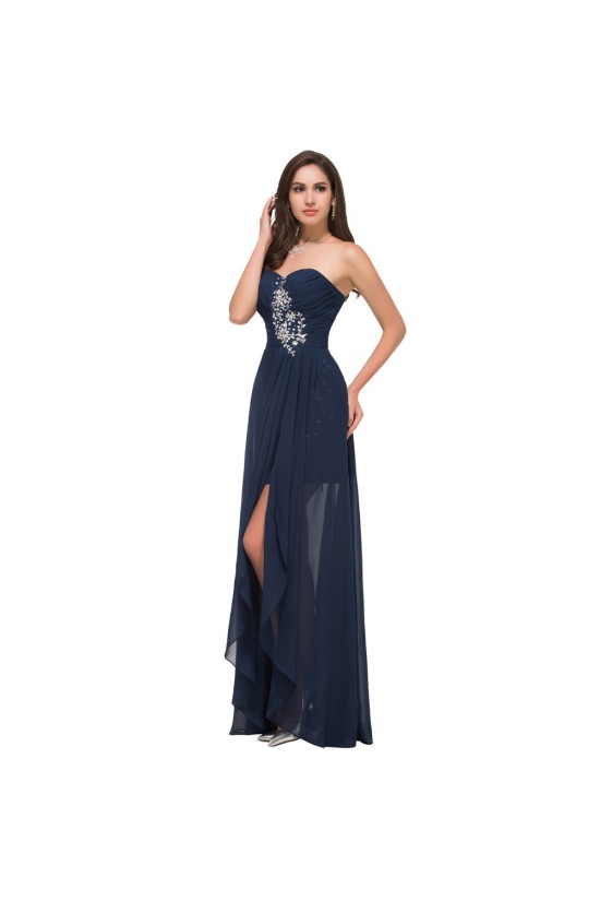 A-Line Sweetheart Beaded Split-Front Chiffon Prom Evening Formal Dresses ED011615 A-Line Sweetheart Beaded Split-Front Chiffon Prom Evening Formal Dresses ED011615