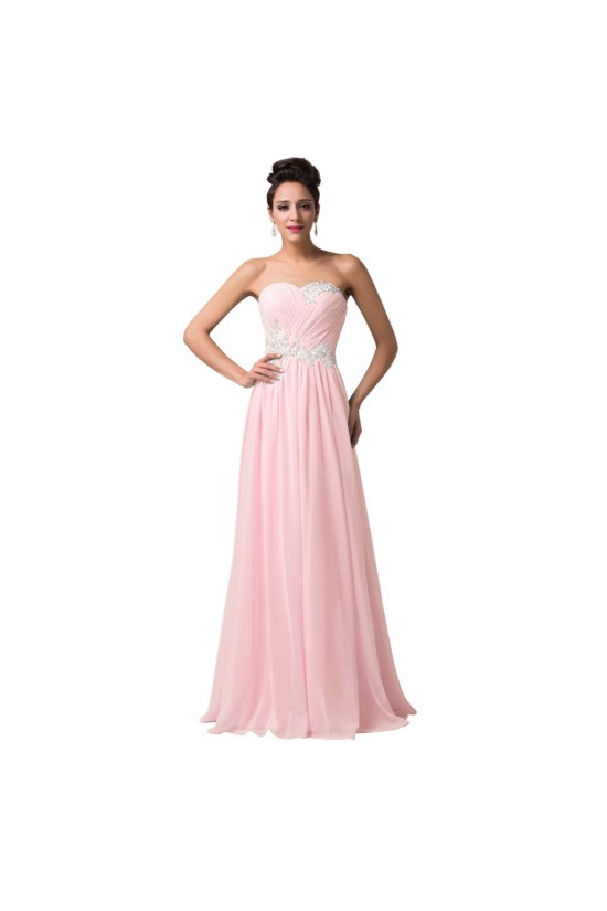A-Line Sweetheart Beaded Long Pink Chiffon Prom Evening Formal Dresses ED011616 A-Line Sweetheart Beaded Long Pink Chiffon Prom Evening Formal Dresses ED011616
