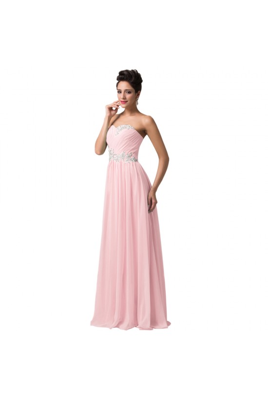 A-Line Sweetheart Beaded Long Pink Chiffon Prom Evening Formal Dresses ED011616 A-Line Sweetheart Beaded Long Pink Chiffon Prom Evening Formal Dresses ED011616