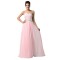 A-Line Sweetheart Beaded Long Pink Chiffon Prom Evening Formal Dresses ED011616