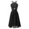 A-Line Beaded Short Black Chiffon Prom Evening Bridesmaid Dresses ED011618