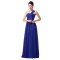 A-Line One-Shoulder Long Chiffon Prom Evening Bridesmaid Dresses ED011621