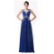 A-Line Beaded Long Blue Chiffon Prom Evening Formal Dresses ED011624