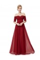 A-Line Off-the-Shoulder Half Sleeve Long Chiffon Prom Evening Formal Dresses ED011629 A-Line Off-the-Shoulder Half Sleeve Long Chiffon Prom Evening Formal Dresses ED011629