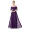 A-Line Off-the-Shoulder Half Sleeve Long Chiffon Prom Evening Formal Dresses ED011629