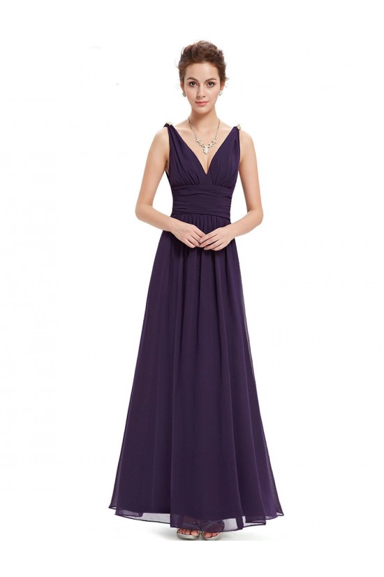 A-Line V-Neck Long Chiffon Prom Evening Formal Bridesmaid Dresses ED011630 A-Line V-Neck Long Chiffon Prom Evening Formal Bridesmaid Dresses ED011630