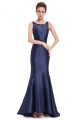 Trumpet/Mermaid Beaded Lace and Satin Long Blue Prom Evening Formal Dresses ED011634 Trumpet/Mermaid Beaded Lace and Satin Long Blue Prom Evening Formal Dresses ED011634