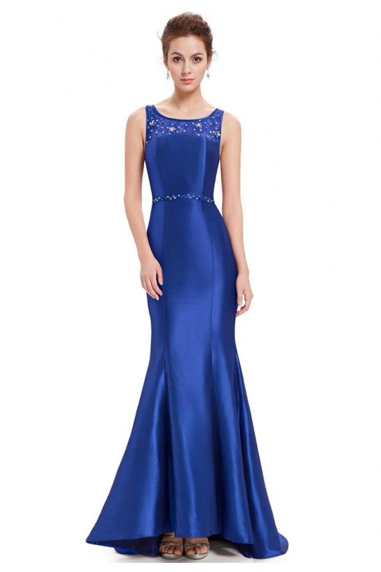 Trumpet/Mermaid Beaded Lace and Satin Long Blue Prom Evening Formal Dresses ED011634 Trumpet/Mermaid Beaded Lace and Satin Long Blue Prom Evening Formal Dresses ED011634