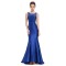 Trumpet/Mermaid Beaded Lace and Satin Long Blue Prom Evening Formal Dresses ED011634