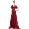A-Line V-Neck Long Chiffon Mother of the Bride Dresses Evening Formal Dresses ED011635