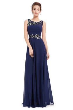 A-Line Long Chiffon Prom Evening Formal Dresses ED011636
