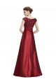 A-Line V-Neck Cap-Sleeve Long Blue Prom Evening Formal Dresses ED011638