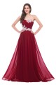 A-Line Sweetheart Beaded Long Pink Chiffon Prom Evening Formal Dresses ED011641