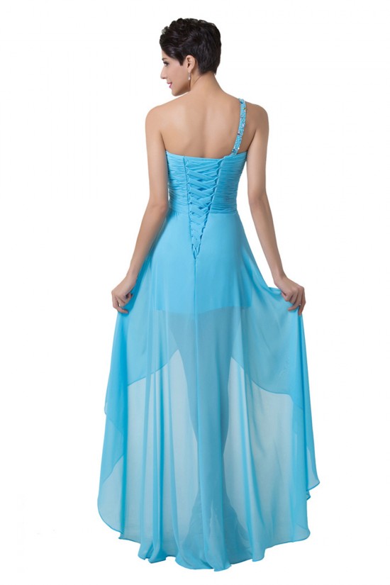 High Low One-Shoulder Short Beaded Chiffon Prom Evening Formal Dresses ED011642 High Low One-Shoulder Short Beaded Chiffon Prom Evening Formal Dresses ED011642