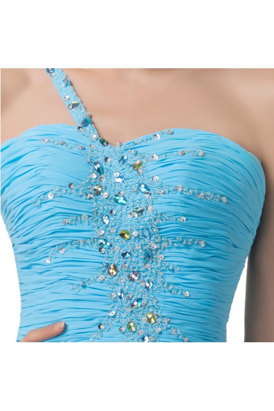 High Low One-Shoulder Short Beaded Chiffon Prom Evening Formal Dresses ED011642 High Low One-Shoulder Short Beaded Chiffon Prom Evening Formal Dresses ED011642