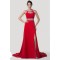 Sheath/Column Beaded Long Red Chiffon Prom Evening Formal Dresses ED011643