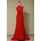 Elegant Beaded Long Red Chiffon Prom Evening Formal Dresses ED011644