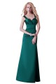 Long Green Satin Prom Evening Bridesmaid Dresses ED011646