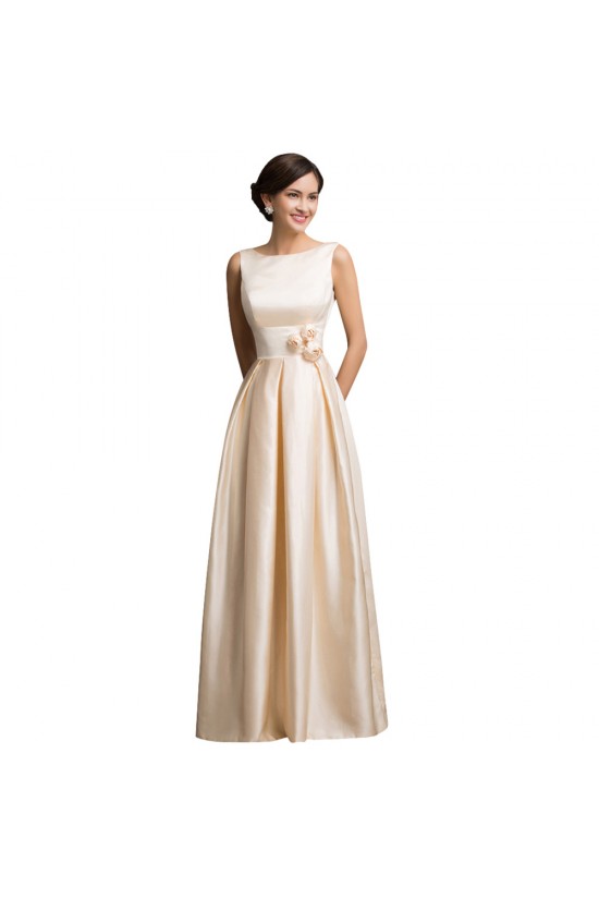 A-Line Bateau Long Prom Evening Formal Bridesmaid Dresses ED011649