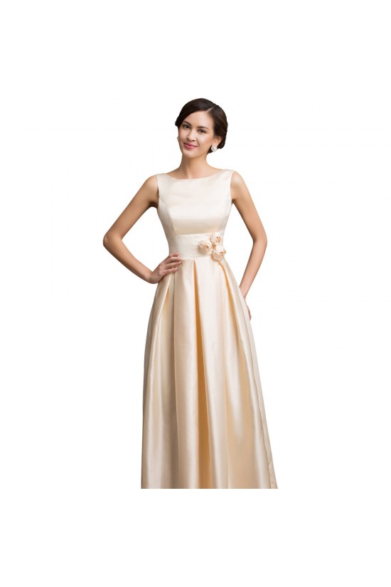 A-Line Bateau Long Prom Evening Formal Bridesmaid Dresses ED011649