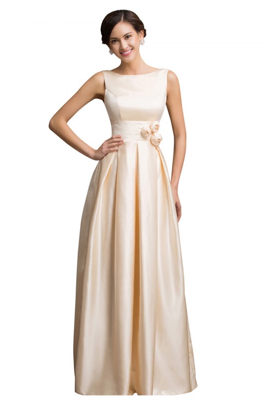 A-Line Bateau Long Prom Evening Formal Bridesmaid Dresses ED011649