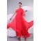 Long Red One-Shoulder Chiffon Prom Evening Formal Party Dresses ED010165