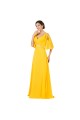 A-Line Beaded Long Yellow Chiffon Prom Evening Formal Dresses ED011655