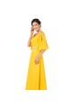 A-Line Beaded Long Yellow Chiffon Prom Evening Formal Dresses ED011655