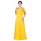 A-Line Beaded Long Yellow Chiffon Prom Evening Formal Dresses ED011655