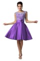 A-Line Bateau Lace and Satin Short Prom Evening Formal Bridesmaid Dresses ED011657 A-Line Bateau Lace and Satin Short Prom Evening Formal Bridesmaid Dresses ED011657