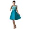 A-Line Bateau Lace and Satin Short Prom Evening Formal Bridesmaid Dresses ED011657