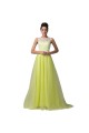 A-Line Bateau Mint Green Lace Long Prom Evening Formal Dresses ED011668