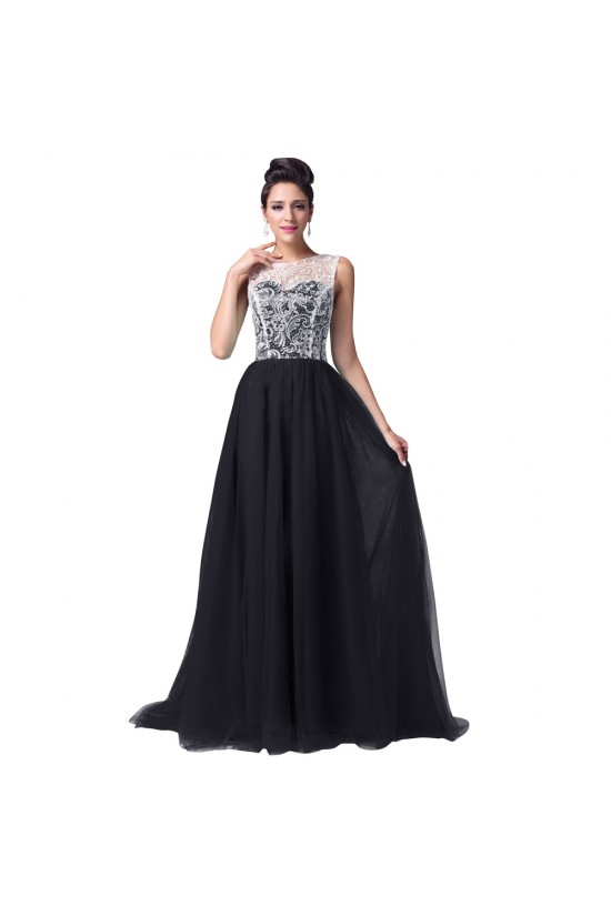 A-Line Bateau Mint Green Lace Long Prom Evening Formal Dresses ED011668