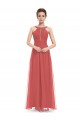 A-Line Lace and Chiffon Long Prom Evening Formal Dresses ED011669