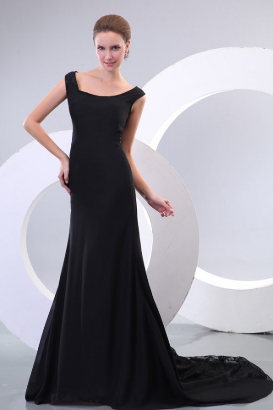 Long Black Chiffon and Lace Prom Evening Formal Party Dresses ED010167 Long Black Chiffon and Lace Prom Evening Formal Party Dresses ED010167