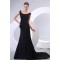 Long Black Chiffon and Lace Prom Evening Formal Party Dresses ED010167