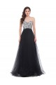 A-Line Sweetheart Beaded Long Black Prom Evening Formal Dresses ED011672